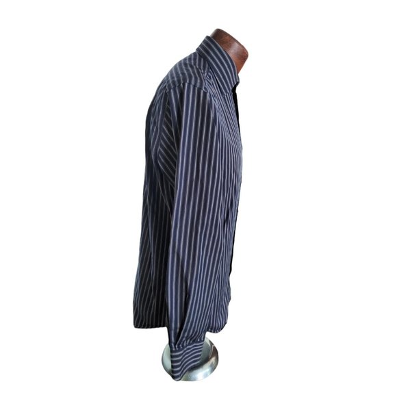 HUGO BOSS Men's Vertical Striped Button Front Shirt Size 15, 34/35 - Picture 5 of 8
